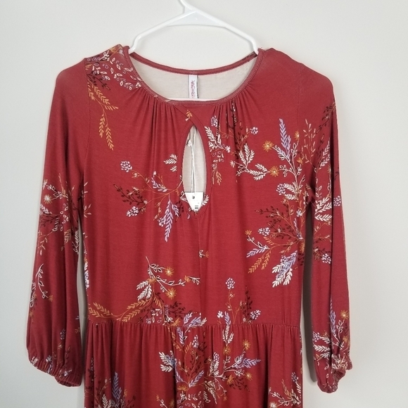 NWT Rachel Pally Lynwood Midi Dress Burgundy Garland Print Size M Stretchy - Picture 16 of 16